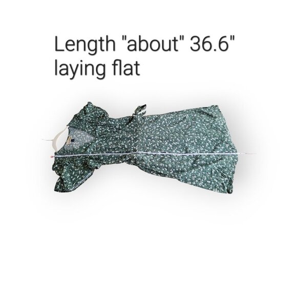 Universal Thread s/s green white ditsy floral ruffle sleeve wrap dress size XS - Picture 7 of 10